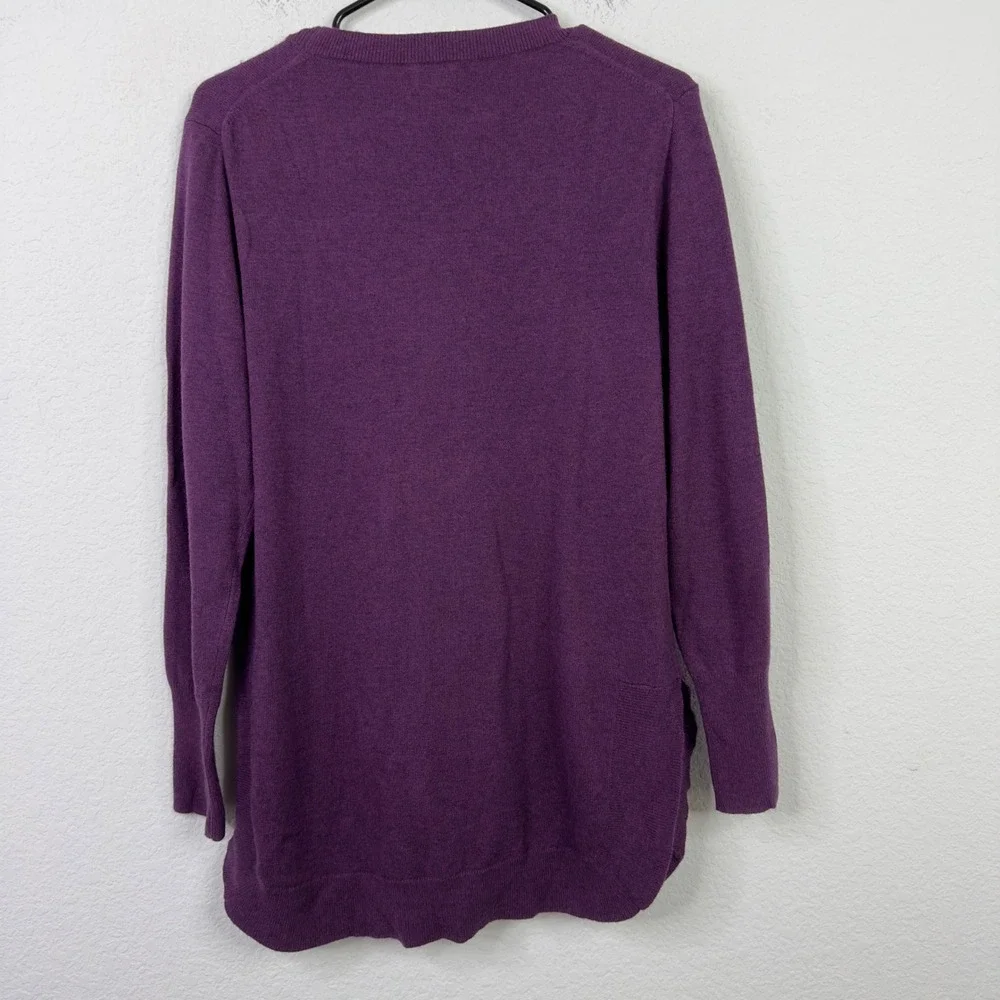 J. Crew Sweater Women‎ M Purple Cotton Wool Blend Knit Minimalist Capsule Tunic